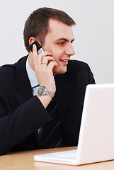 Image showing Businessman talking on the phone