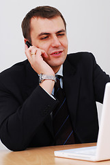 Image showing Entrepreneur having phone conversation