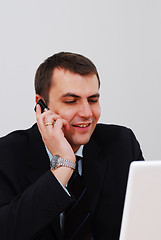 Image showing Entrepreneur talking on the phone