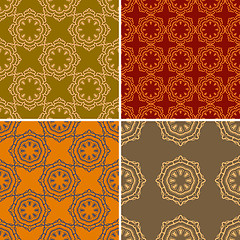 Image showing Set of four ornamental seamless pattern.
