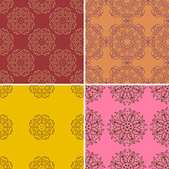 Image showing Set of four ornamental seamless pattern.