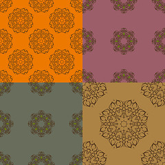 Image showing Set of four ornamental seamless pattern.