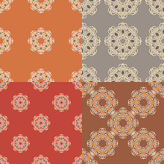 Image showing Set of four ornamental seamless pattern.