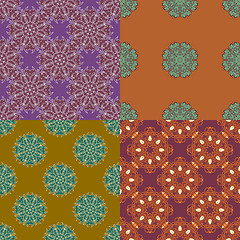 Image showing Set of four ornamental seamless pattern.