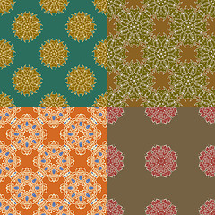 Image showing Set of four ornamental seamless pattern.