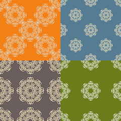 Image showing Set of four ornamental seamless pattern.