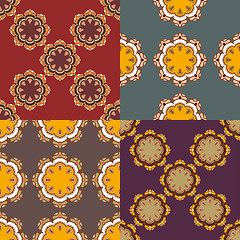 Image showing Set of four ornamental seamless pattern.