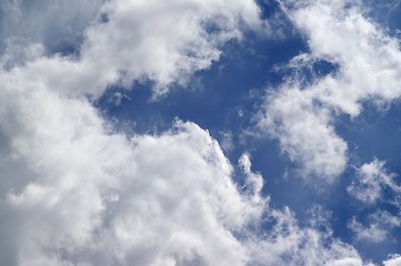 Image showing Blue sky with sunlight clouds 