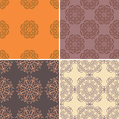 Image showing Set of four ornamental seamless pattern.