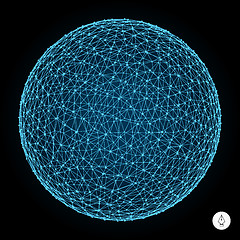 Image showing 3d sphere. Global digital connections. Technology concept. 