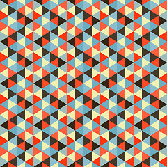 Image showing Seamless geometric triangles background. Mosaic. 