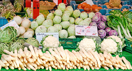 Image showing Stall with fresh vegetables