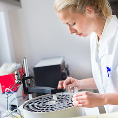 Image showing Scientist working in analytical laboratory.