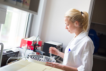 Image showing Scientist working in analytical laboratory.