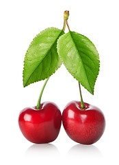 Image showing Two cherries isolated