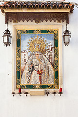 Image showing Catholic Altar in public street