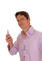 Image showing Man holding his car key\'s.