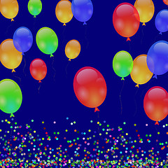 Image showing Colorful Flying Balloons