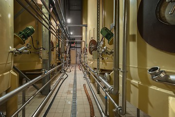 Image showing Industrial interior with welded silos