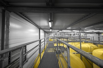 Image showing Industrial interior with welded silos