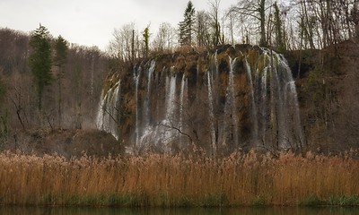 Image showing Waterfall with large rocks