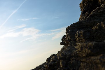 Image showing Closeup photo of rocks on the shore