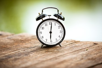 Image showing Vintage background with retro alarm clock