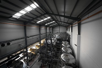 Image showing Industrial interior of an alcohol factory