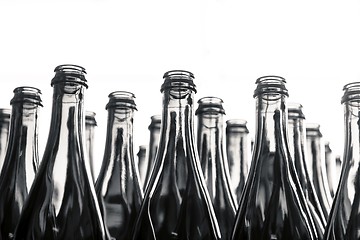 Image showing Many bottles on conveyor belt