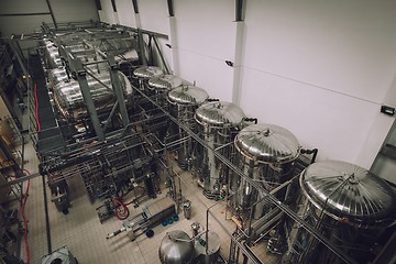 Image showing Industrial interior of an alcohol factory