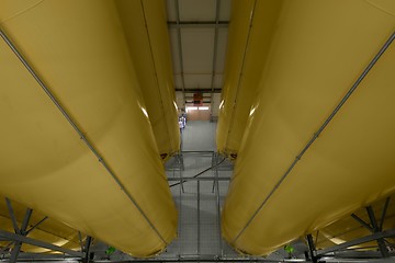 Image showing Industrial interior with welded silos