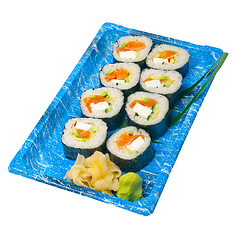 Image showing take away sushi express on plastic tray 