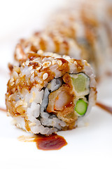 Image showing fresh sushi choice combination assortment selection 