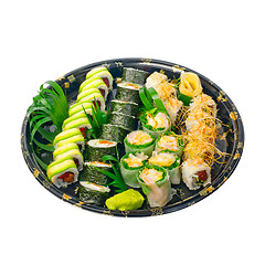 Image showing take away sushi express on plastic tray 