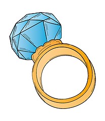 Image showing gold ring with big stone