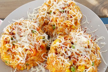 Image showing rice with vegetables and cheese