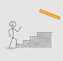 Image showing man and stairs to success