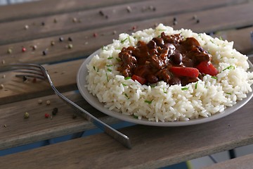 Image showing chilli con carne with rice