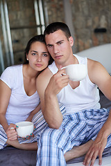 Image showing couple relax and have fun in bed