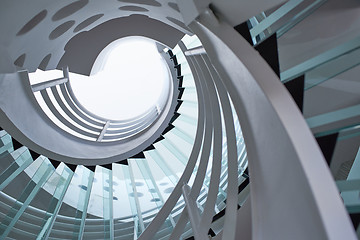 Image showing modern glass spiral staircase