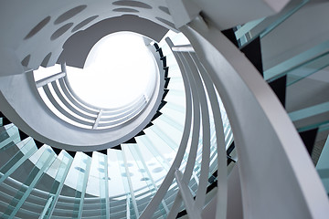 Image showing modern glass spiral staircase