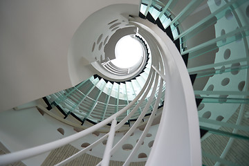 Image showing modern glass spiral staircase