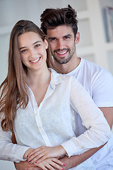 Image showing happy young romantic couple have fun arelax  relax at home