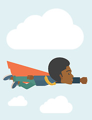 Image showing Superhero black businessman