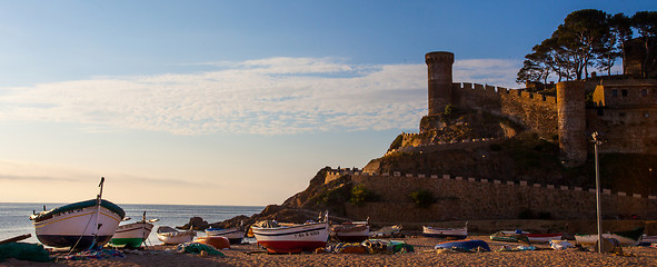 Image showing Tossa de Mar, Spain, ancient fortress Vila Vella