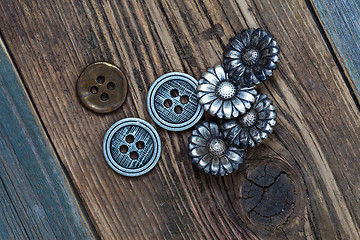 Image showing set of vintage buttons 