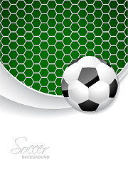 Image showing Soccer brochure design with ball and net