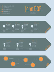 Image showing Modern curriculum vitae resume with arrows