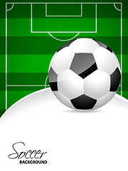 Image showing Soccer brochure design with soccer field and ball