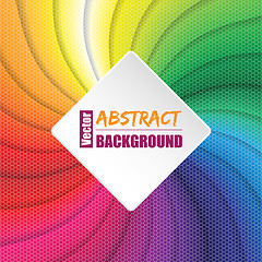 Image showing Twirling rainbow square background with hexagon elements